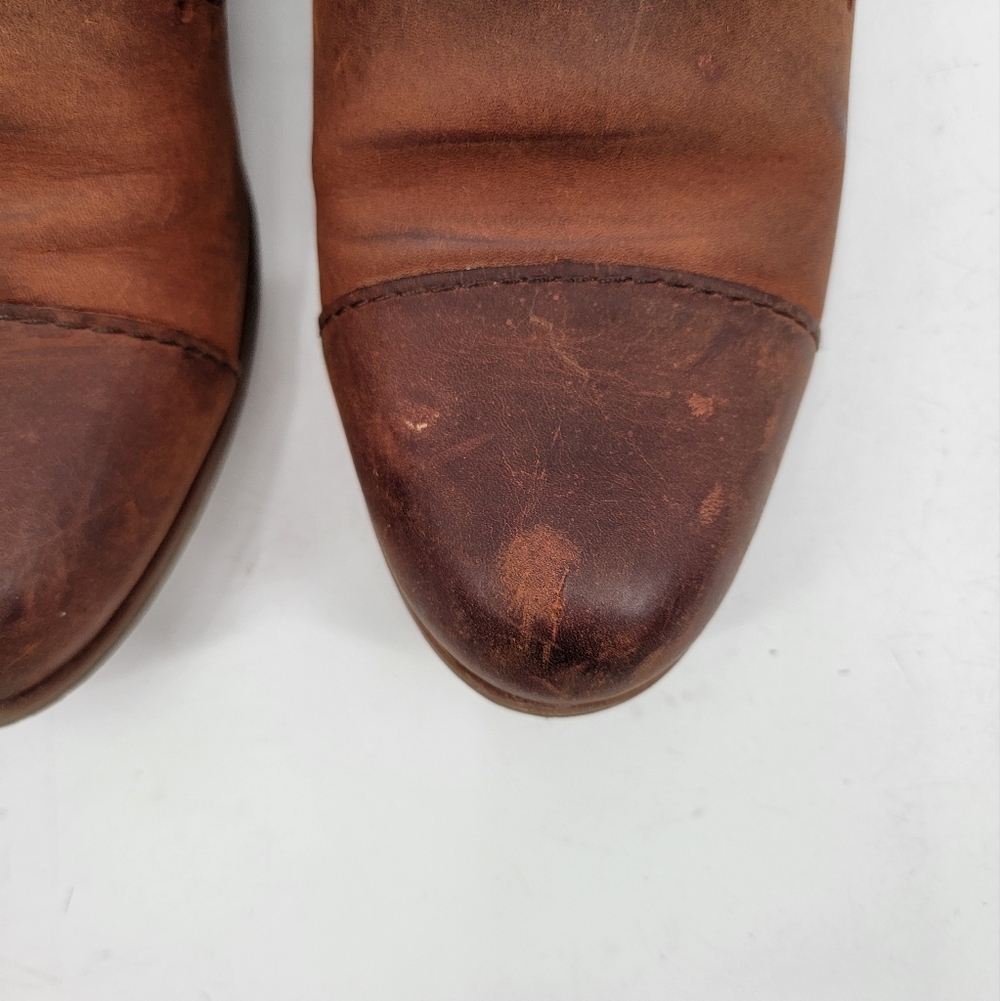 Kork Ease Brown Leather Loafers Size 9 Cap Toe Distressed Classic Minimalist - Picture 14 of 16